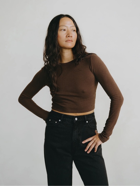 OZMA Tops - Ozma Lia Top, Regen Silk Noil Jersey, Manzanita Size Small